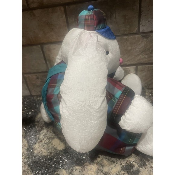 Department 56 Nylon Easter Bunny Rabbit W Tie Plush Stuffed Animal Puffalump 10” - Picture 7 of 11